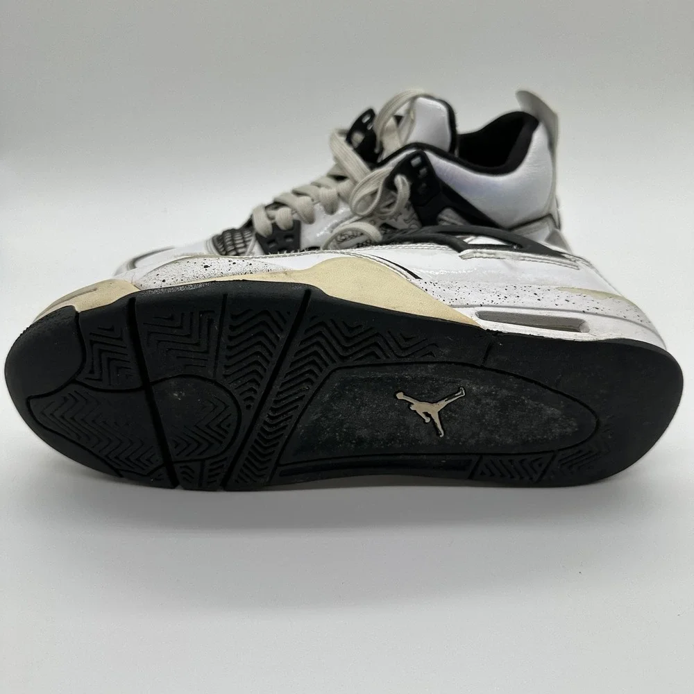Jordan Air Jordan 4 Retro Shoes Kids 6.5Y White Black Graphic Mid Basketball